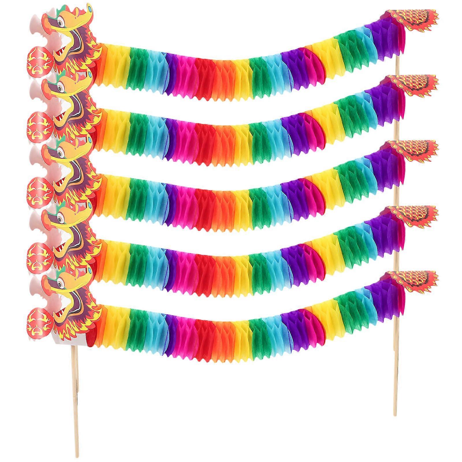 Chinese New Year Paper Dragon Decoration for Party 20Pcs Set in Assorted Colors