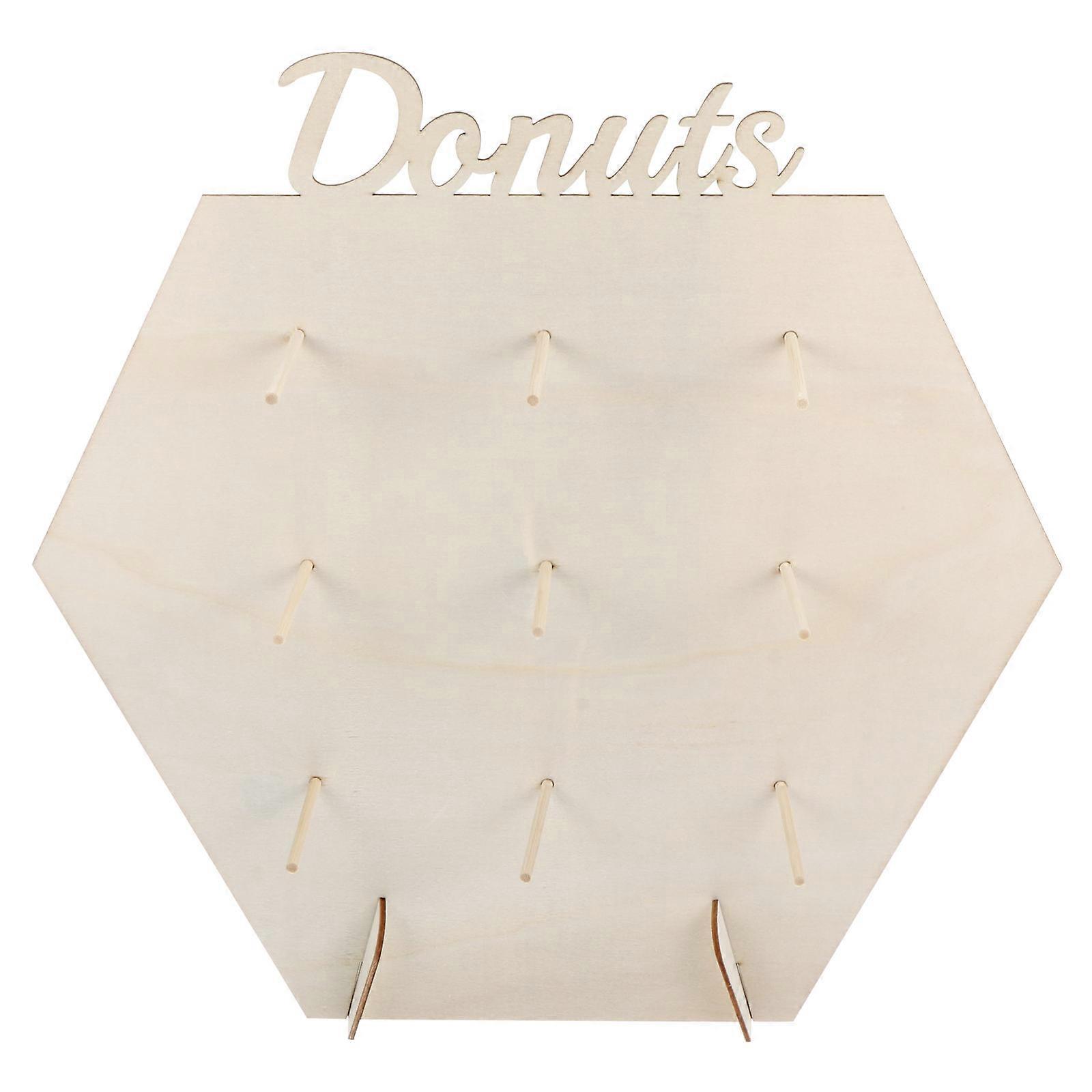 Donut Display Stand Wooden Donuts Holder for Party 2Sets Included