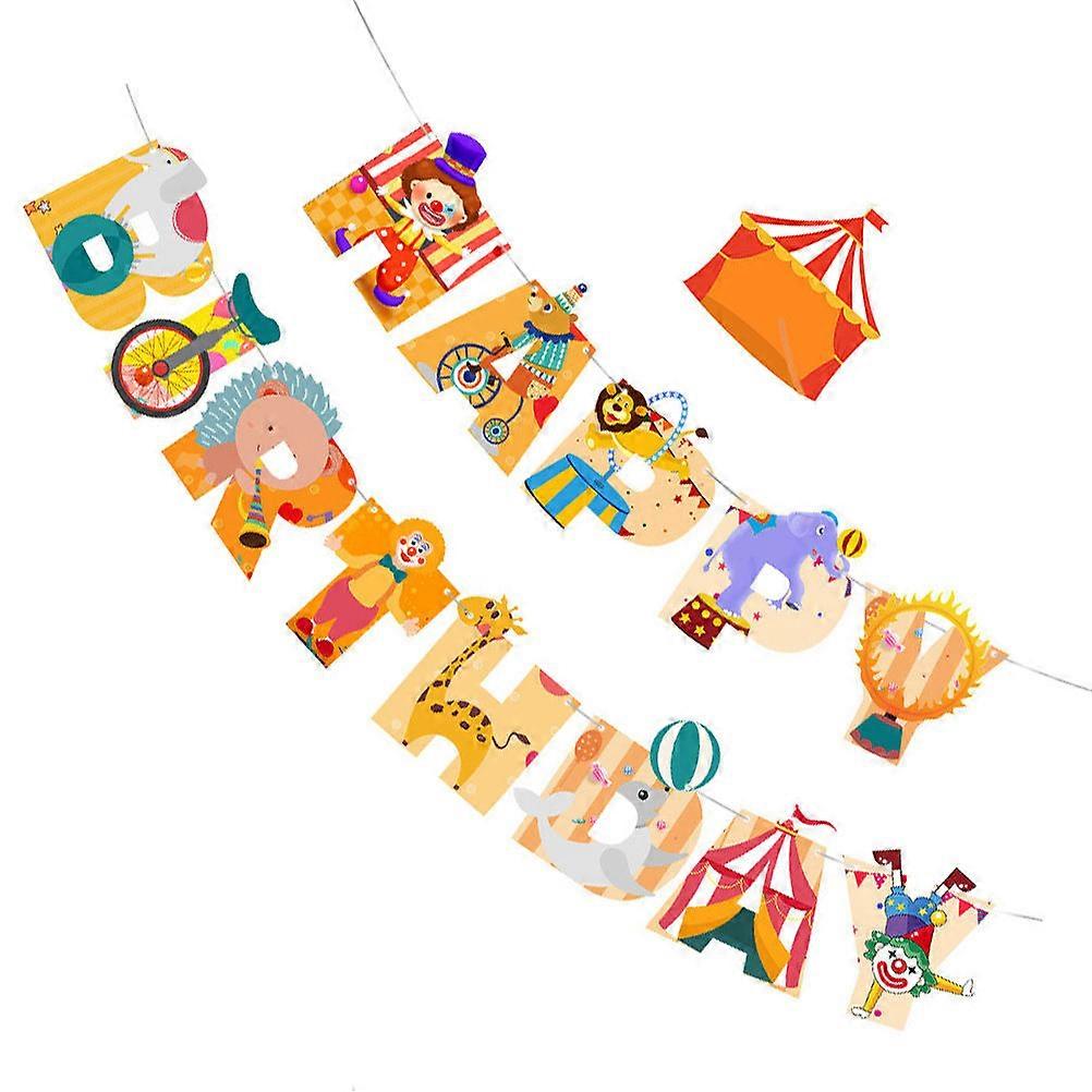 Carnival Party Decoration 2 Pcs Paper Banner Rectangle Clown Theme Stylish Design 18X8X0.1Cm