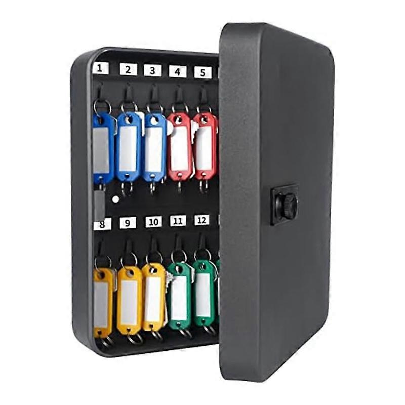 Key Cabinet with Combination Lock Wall-Mounted Key Storage Box with Resettable Combination Black Digital Security Box
