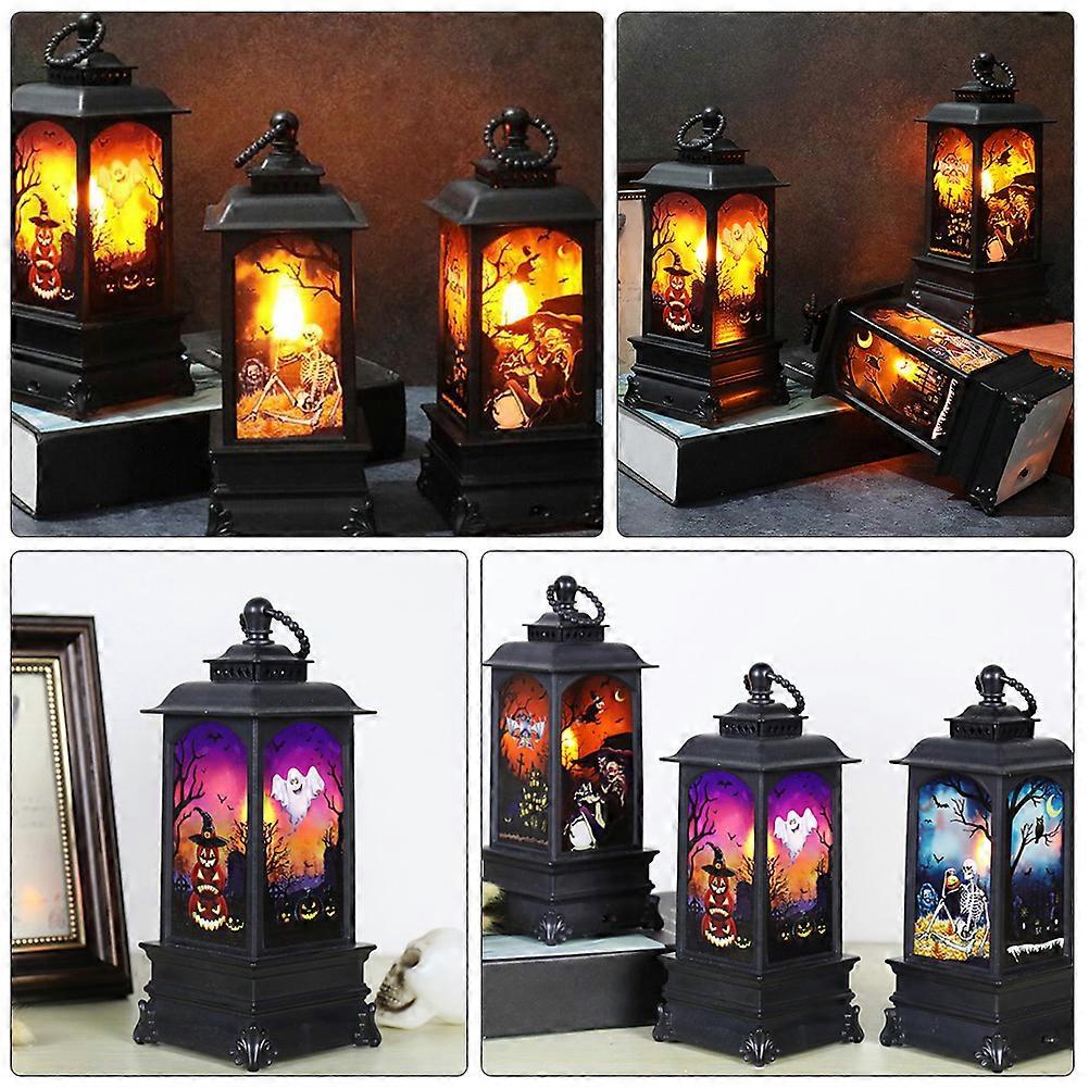 Halloween Light 3Pcs LED Lamp for Decoration Use Pumpkin Skull Witch Pattern