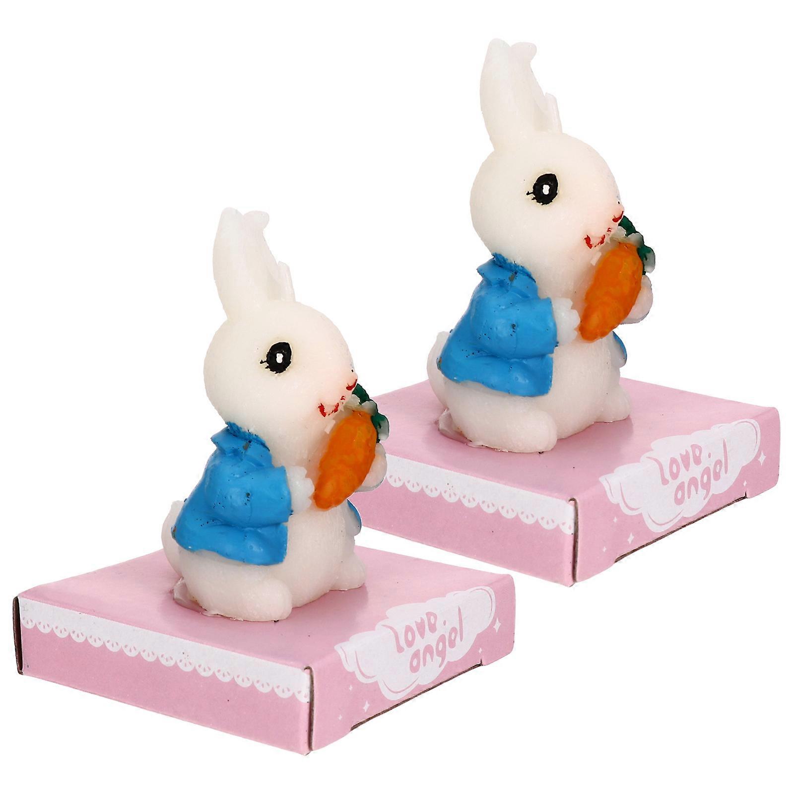 Lovely Easter Candles Bunny Adornment Candles for Easter Party 4Pcs