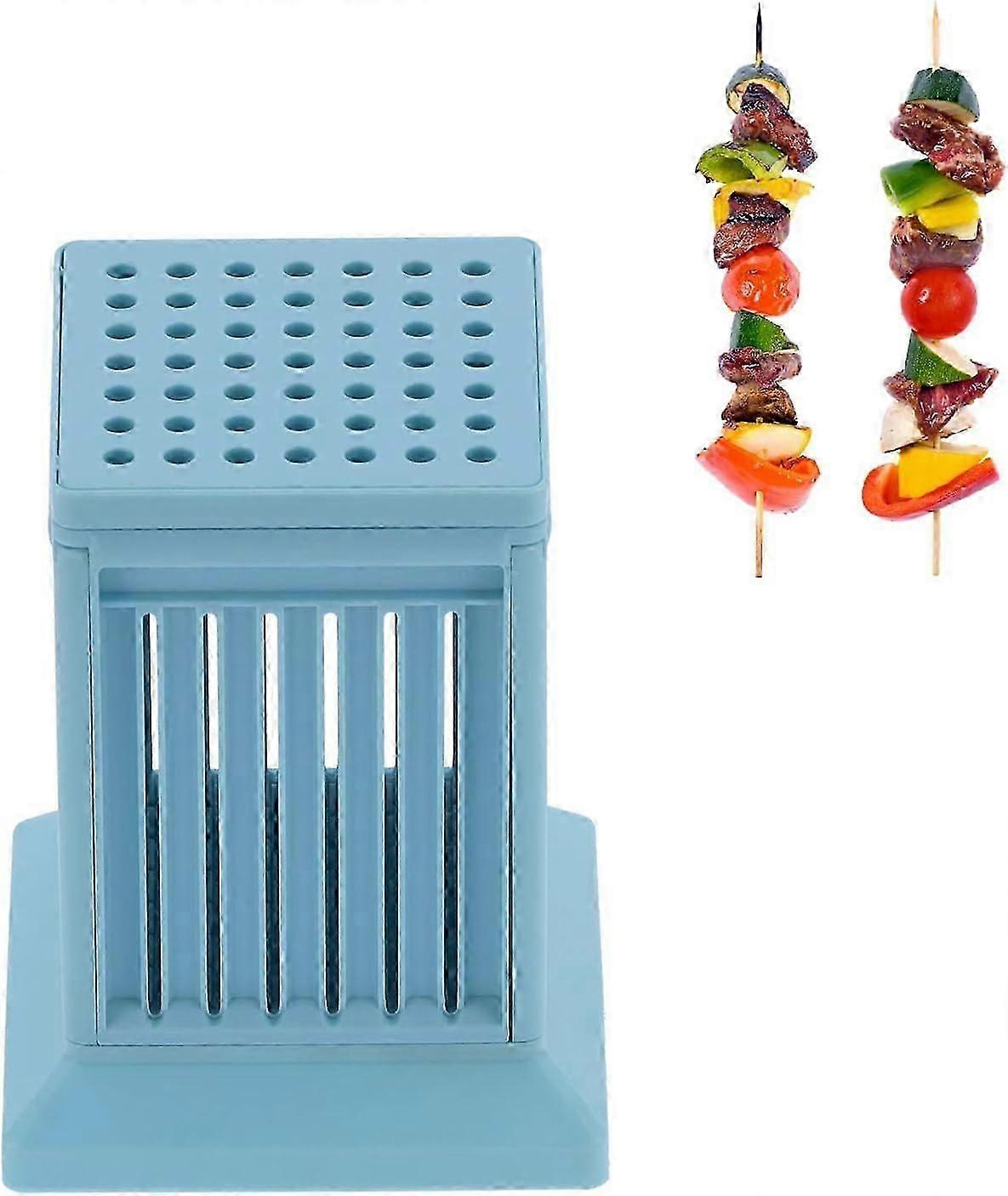 18 CM Kebab Skewer Maker Kit: 49 Holes Barbecue Skewers Tool for Beef Slicer