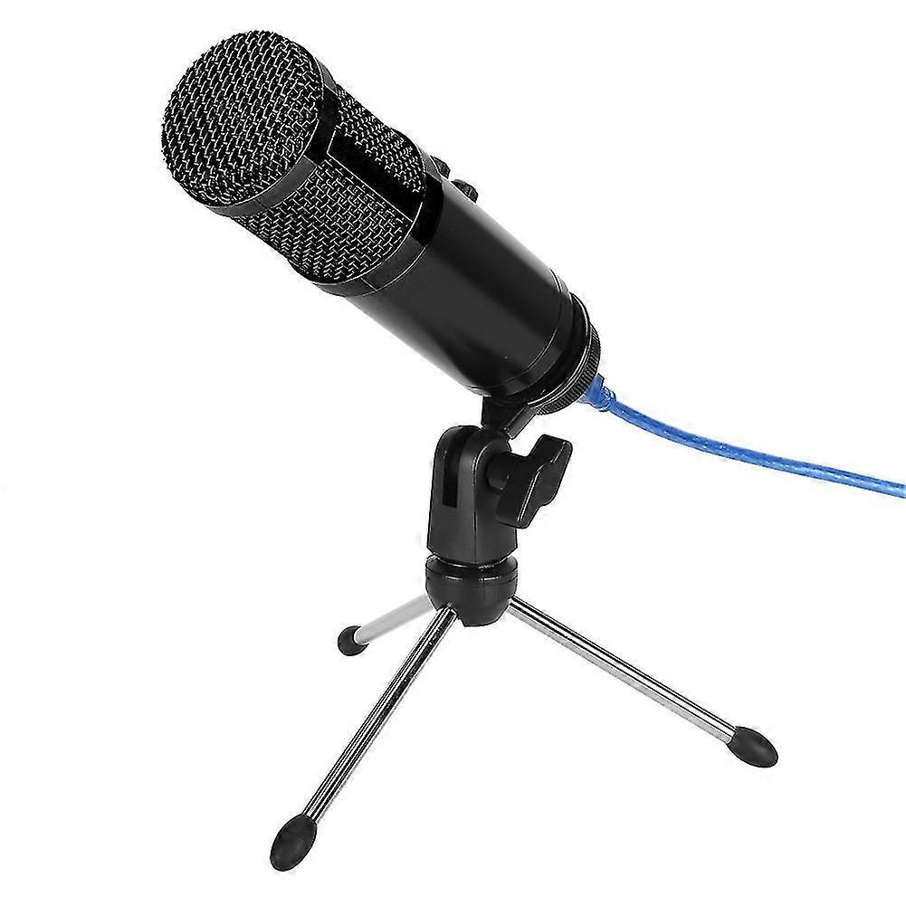 Condenser Microphone Stable USB Desktop Tripod MIC High Sensitivity Adjustable Angle for PCBlack