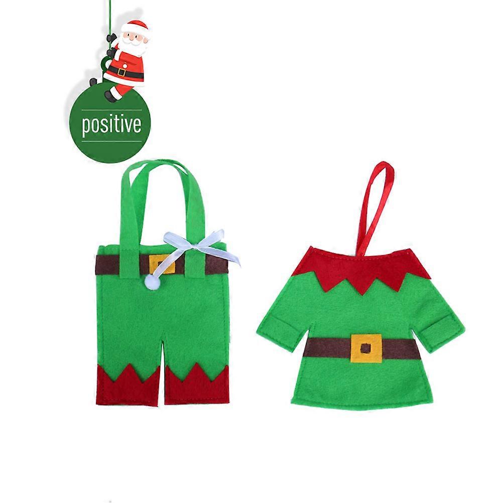 Christmas Fork Cover Clothes Pants Fork Set for Cutlery Storage 4Pcs