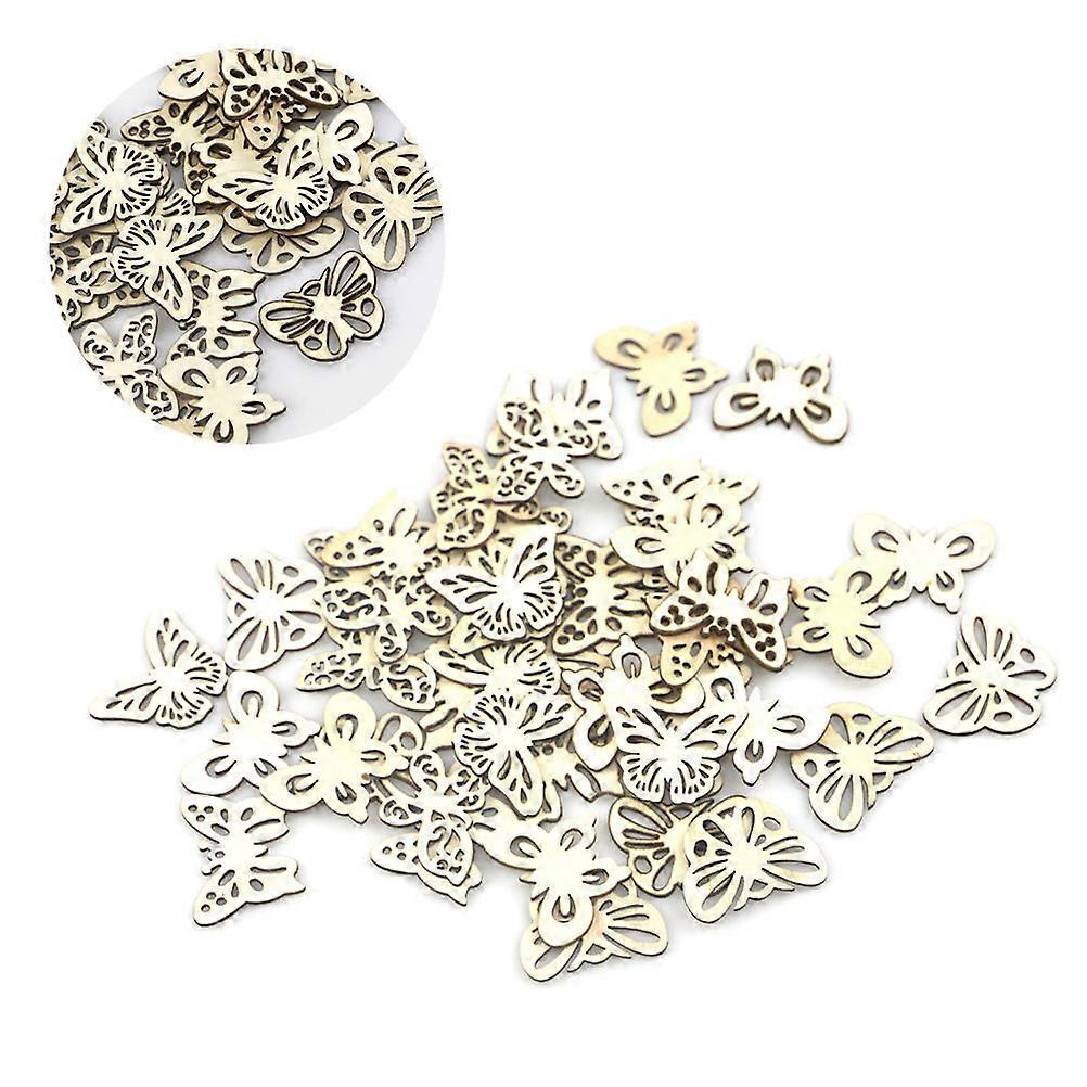 Wooden Chips 200 Pcs Ideal For Craft Making Decorative Projects In Khaki With Hollow Shape Unique Design