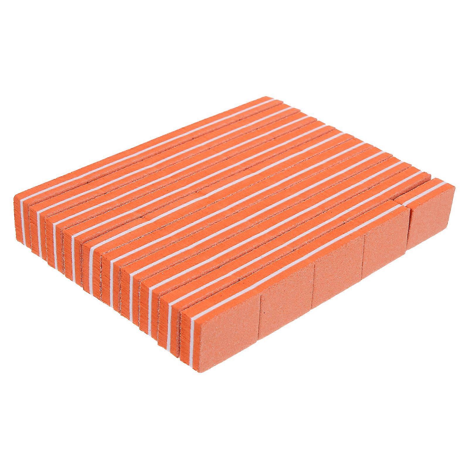 Manicure Sponge Nail Files Orange for Nail Art with 200Pcs Mini Buffers