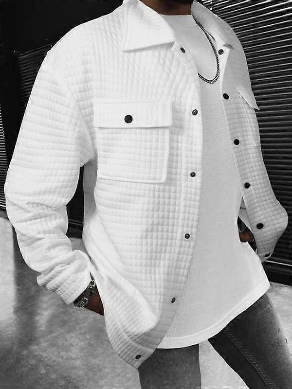 Men's Solid Button Front Drop Shoulder Jacket Casual Loose