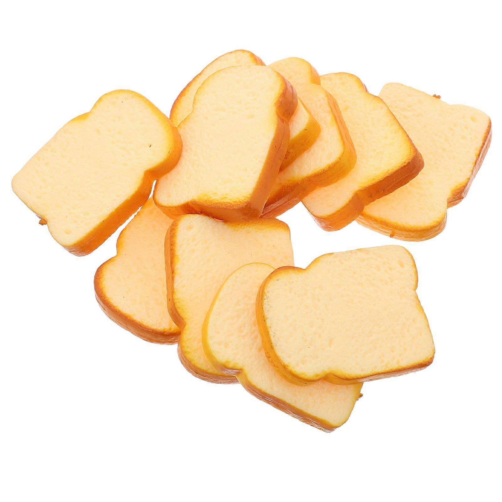 10pcs Künstliches Brot Fake Toast Slice Simulation Brot Lebensmittelmodell für Küche Party Dekorationen und Bäckerei Requisiten Display