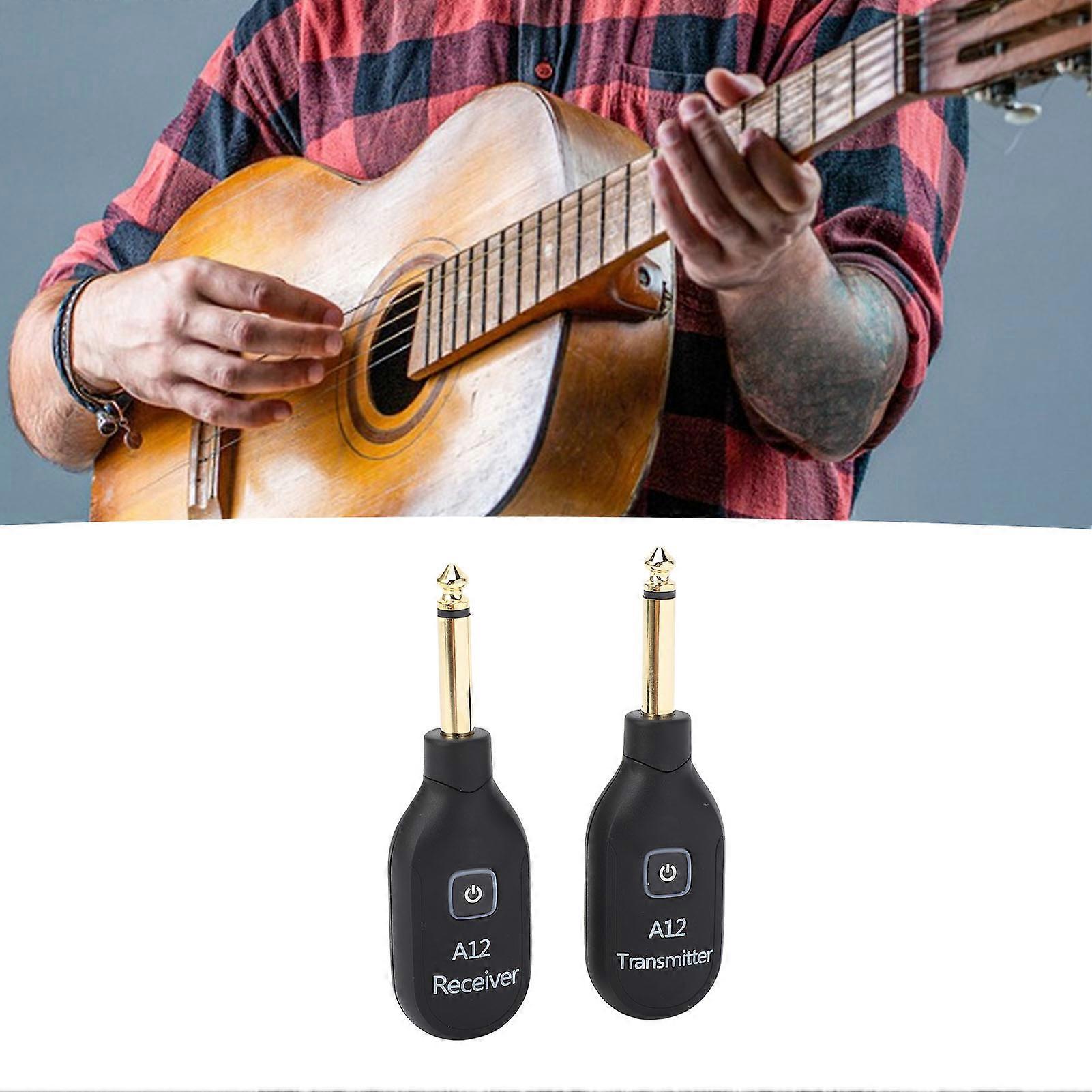 Wireless Guitar System 2.4GHz 6.35mm Plug 30m Distance Wireless Transmitter and Receiver for Bass Violin Keyboard 