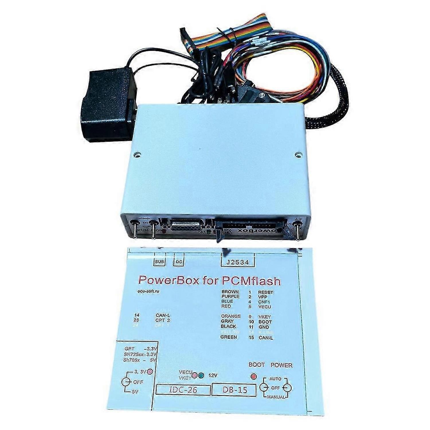 Power Box ECU Programmer JTAG Power Box for PCM Flash Via J2534 Work Power Box Connectors Full Adapters US Plug