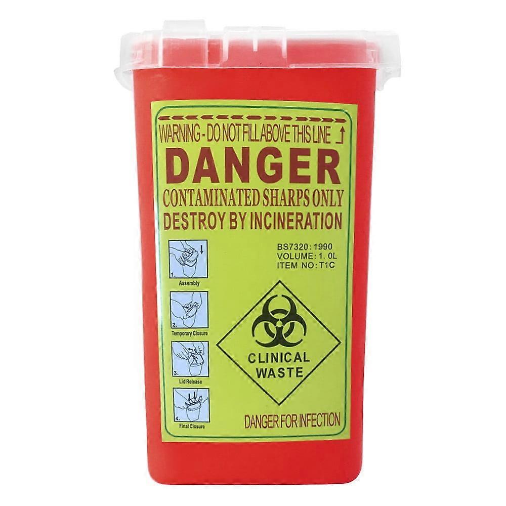 Yubnlvae Home Textile Storage Disposal Container Container Sharps Needle Red Biohazard Housekeeping & Organizers Home Textiles