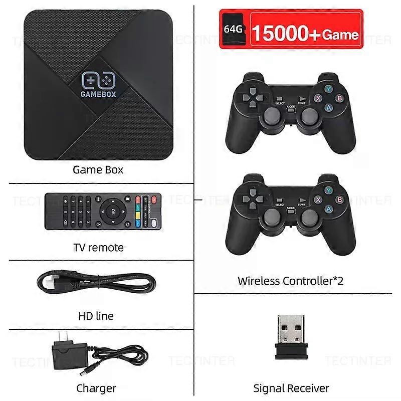 Dual-System 4K HD TV Game Player Game Stick Retro Video Game Console Built in 40000+ Games 128G TV Box 2.4G Wireless Controller