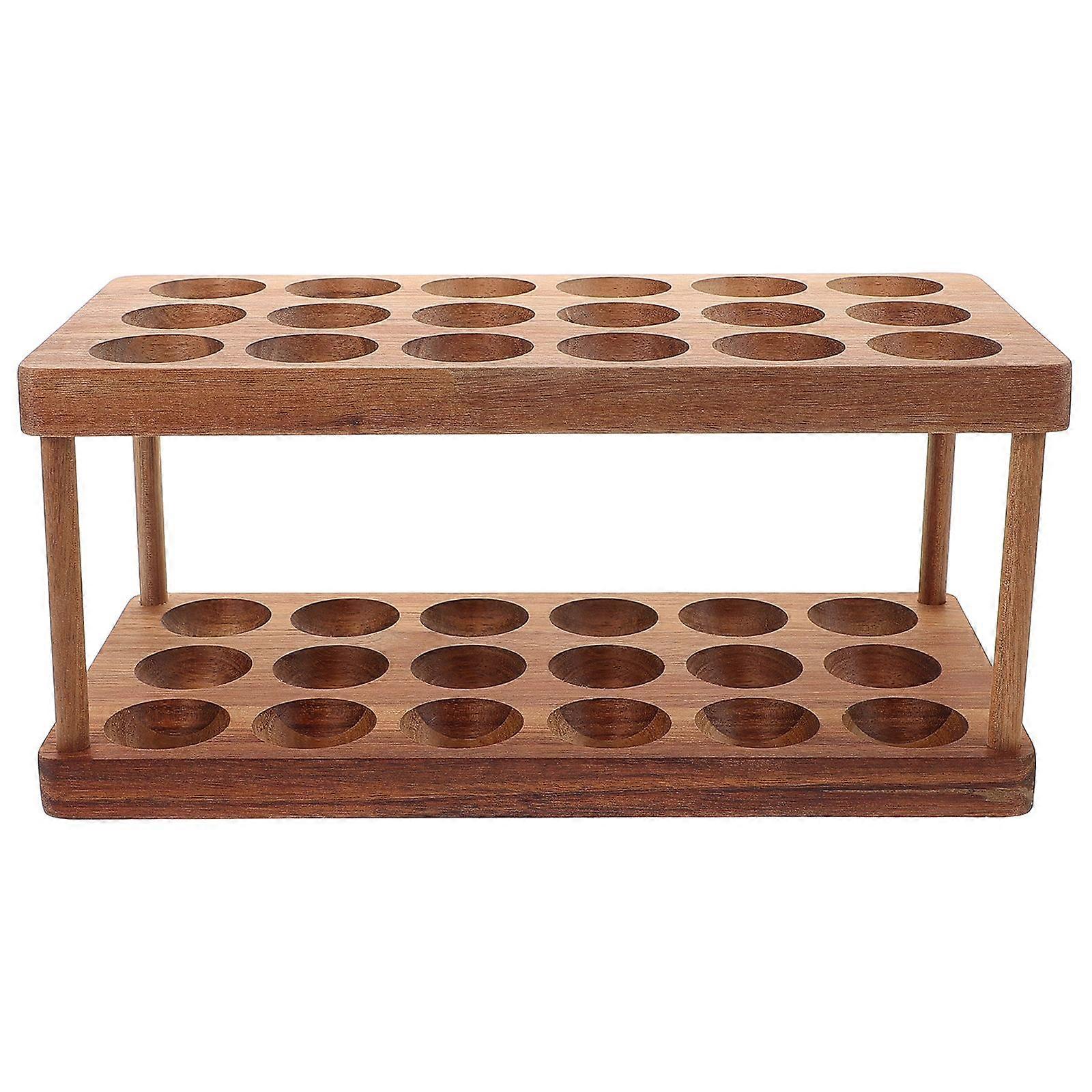 Double Layer Egg Storage Rack Egg Storage Supply Egg Rack For Fresh Eggs Countertop Egg Holder For Fresh Eggs Wooden Counter Easter Egg Holder Counter