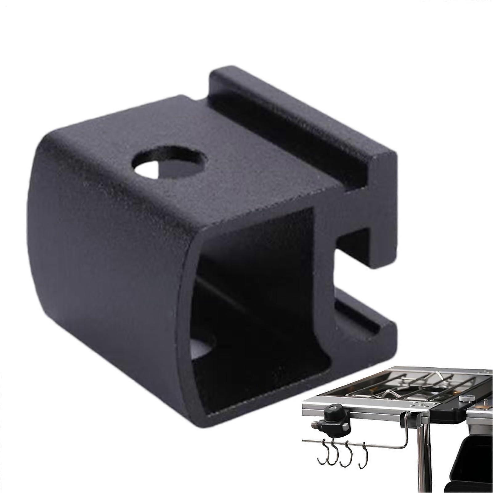 Practical Holder Connection Lock For Camping Tables, Durable Black Hiking And Picnics Accessory, Compatible With Tables