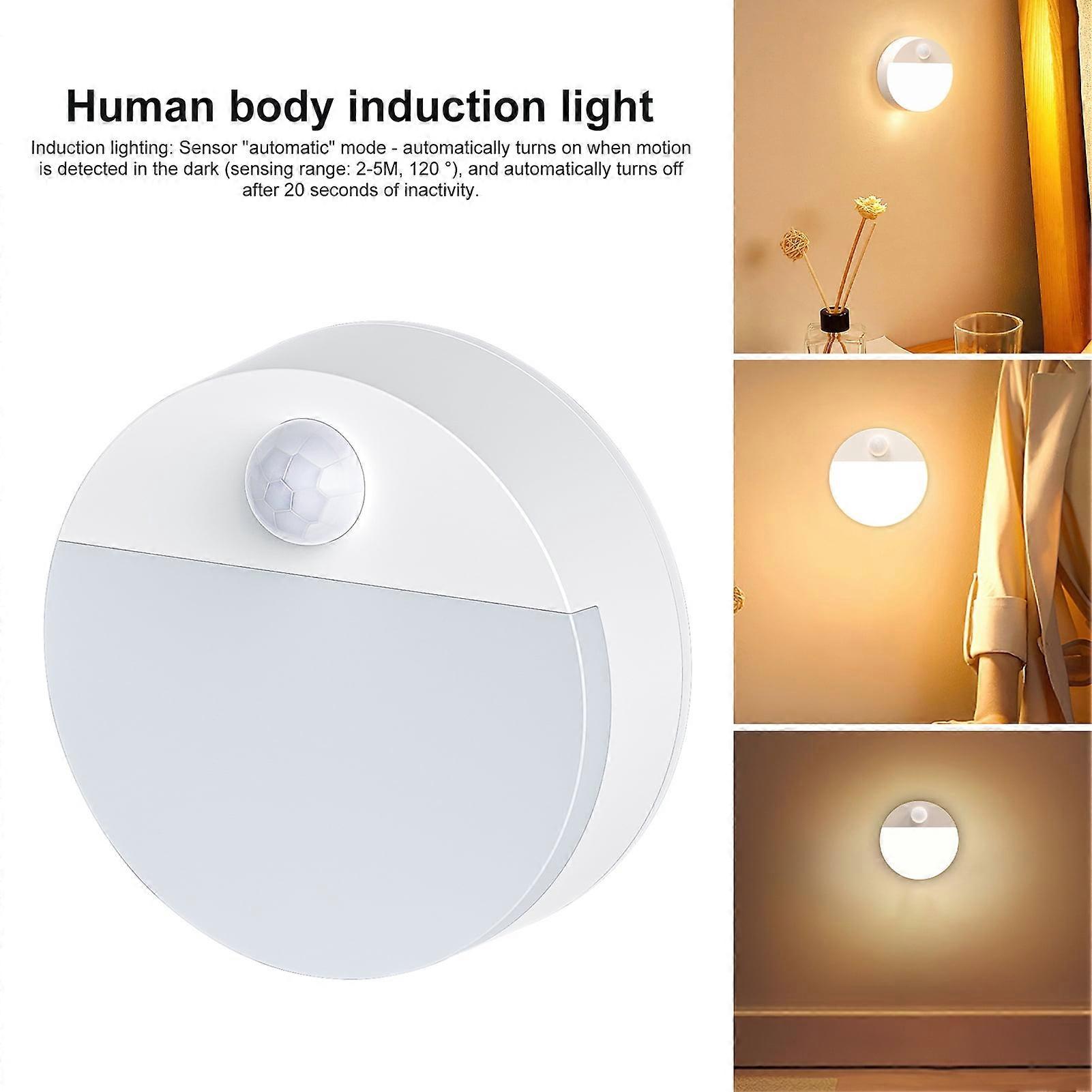 Hariumiu 1/3/6Pcs Human Body Sensor Lights, Adjustable Brightness, Wide Sensing Angle, Flicker-Free, Non-Glaring, Easy Install Motion-Activated Night