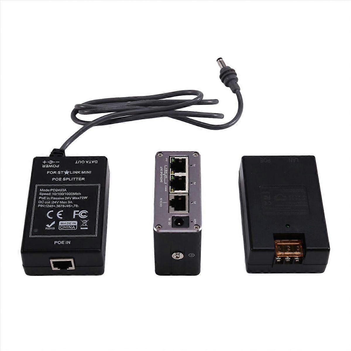 For Mini 24V DC Input POE Injector Splitter Industrial Max 65w Output 10/100/1000Mbps