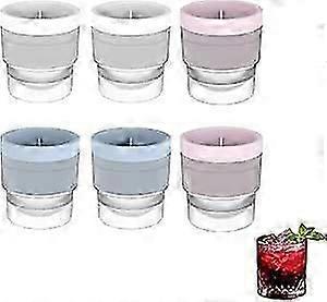 6Pcs Ice Ball Mould, Silicone Ice Ball Makers, Round Ice Cube Moulds for Whisky, Cocktails, and Soft Drinks, Large Sphere Ice Cube Mould for Home and_