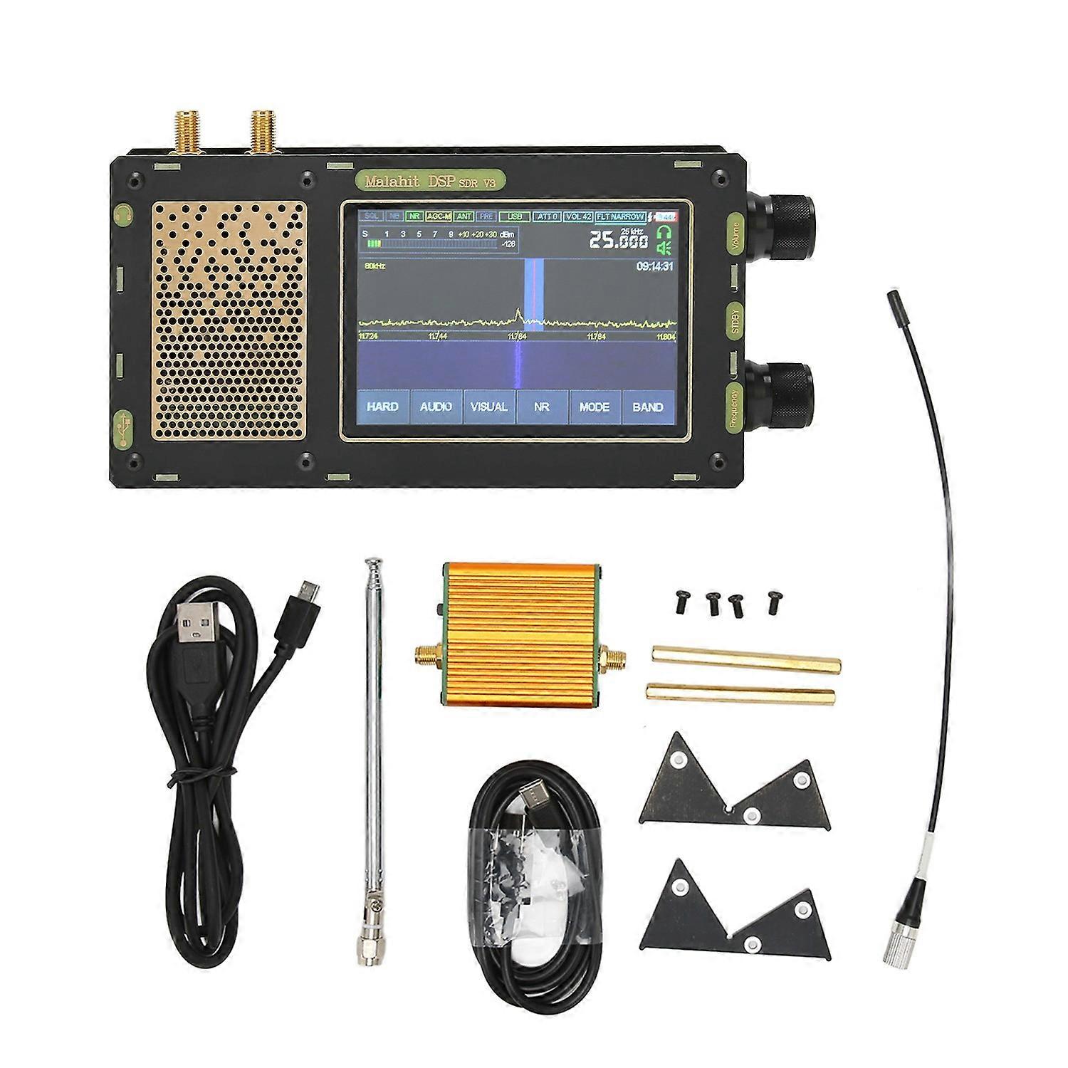 DSP SDR Receiver 50KHz to 2GHz 3.5in Touch Screen 3600mAh Battery AM SSB NFM WFM CW Shortwave Radio 
