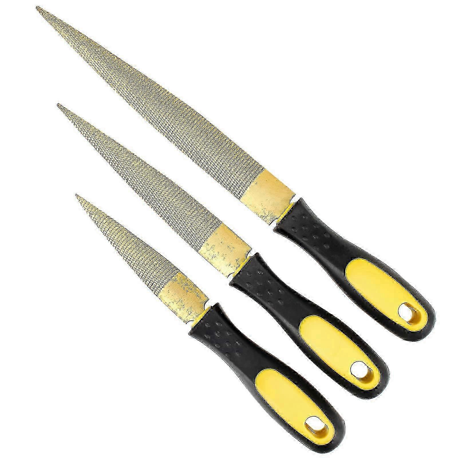 Wood File, Needle File Set for Wood Working, Golden Tapered Rasp with Rubber Handle 2 Pack 2025