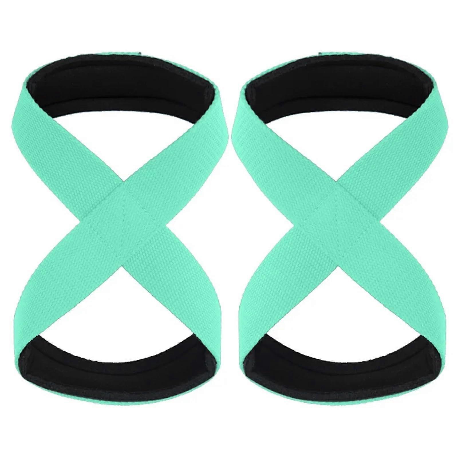 Weight Lifting Wrist Straps Padded Figure 8 Deadlift Straps 1 Pair Multicolor Light Blue