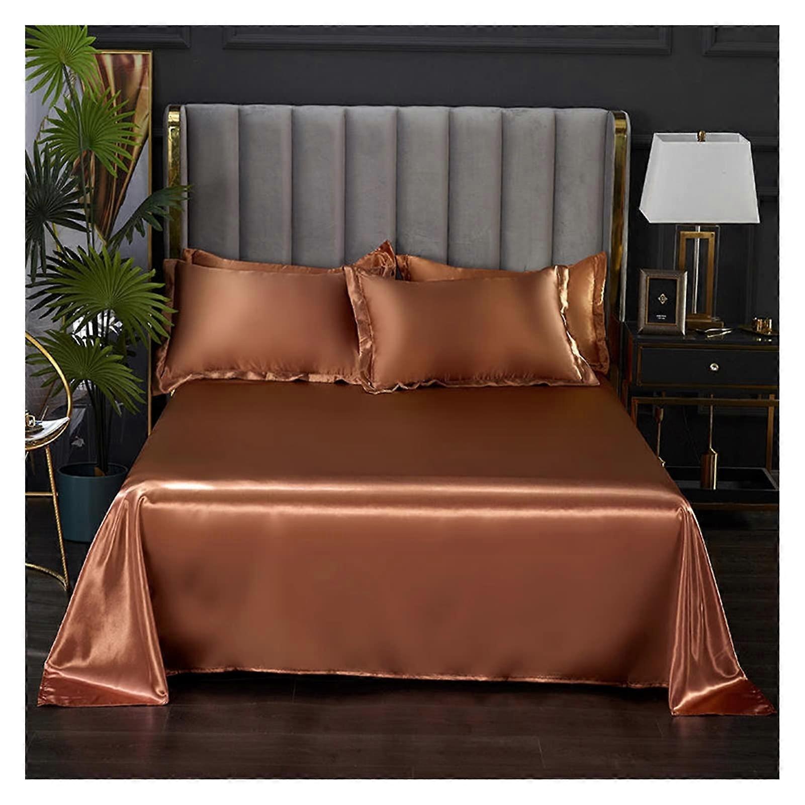 Bed Sheet 170x230 Cm 66x90 In Ice Cool Summer Fabric Satin Smooth Flat  Sheet No Pillowcase For Double Bed