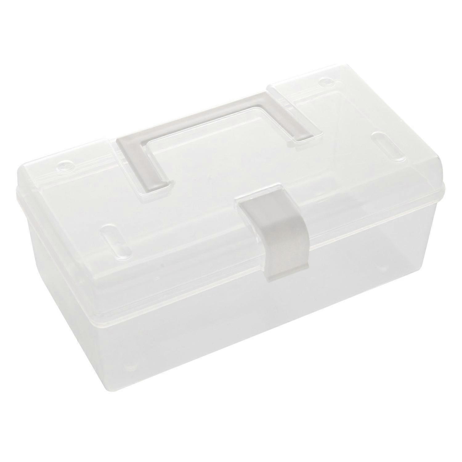Plastic Storage Box with Handle Portable Storage Container Box Transparent Multipurpose Carry Box fo