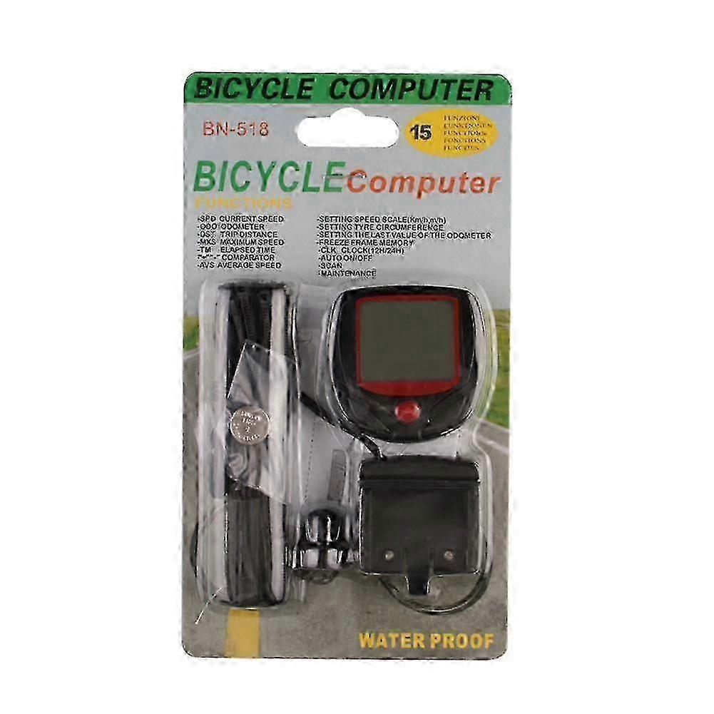 (A) Card Packaging $ Mountain Bike Code Table Cycling Pulse Speed Scale Speedometer Speedometer 15 Function Code Table Cycling Equipment