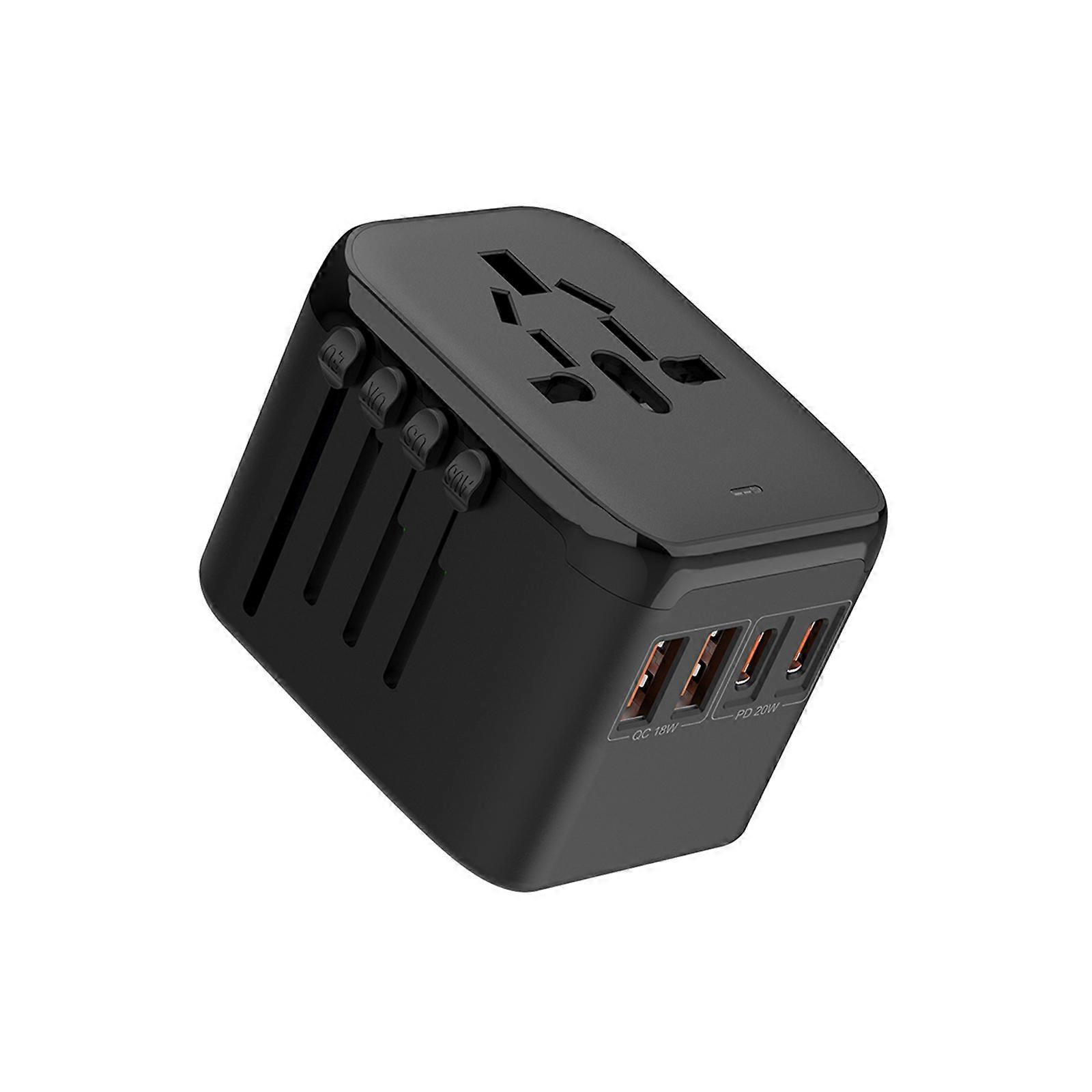 Worldwide Charging Adapter Fire Resistant Housing Multiple USB Port Universal Compatibility For Global Electronics Multicolor