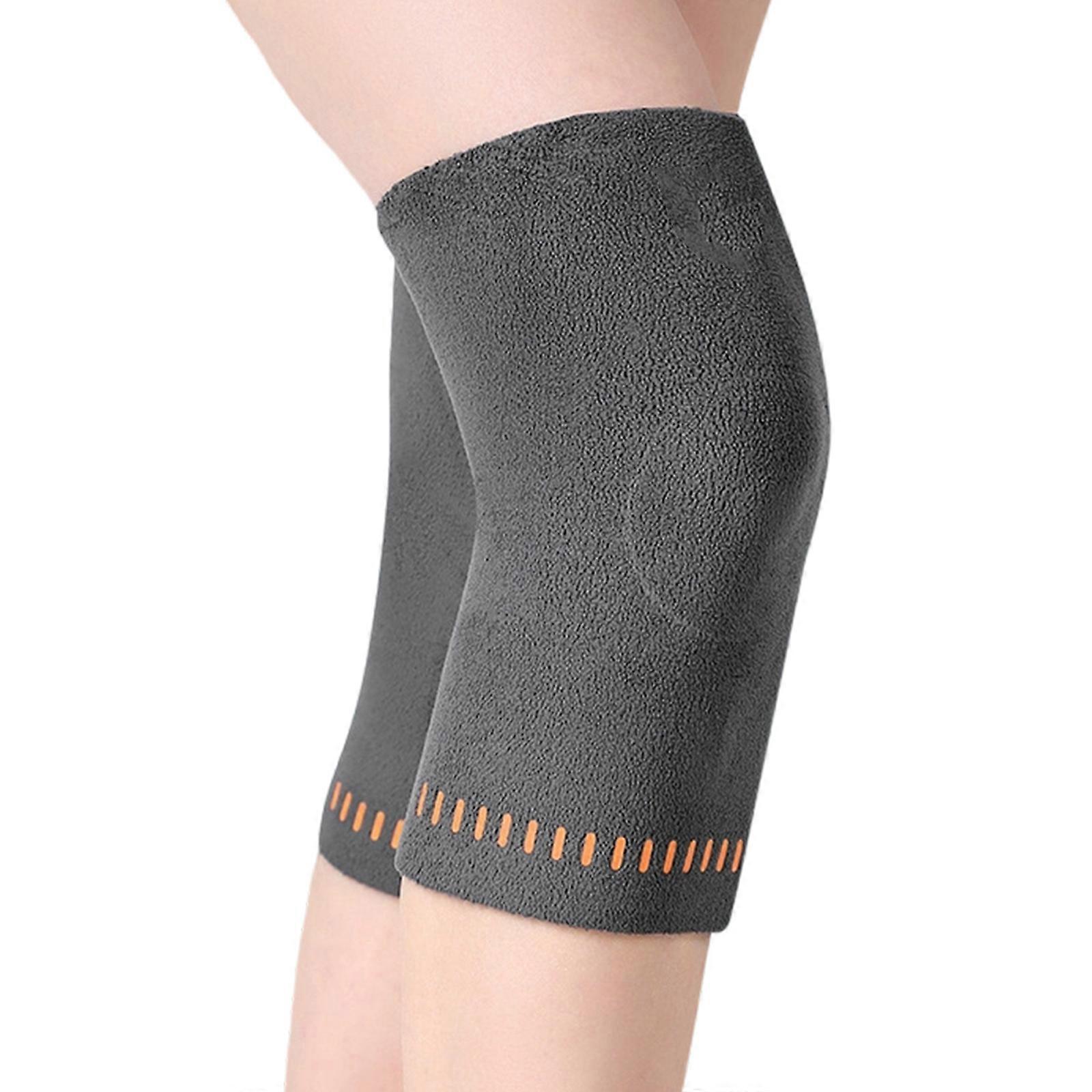 Adjustable Thermal Knee Warmers Fleece Lined Support For Joint Pains Relief  Gray Universal code