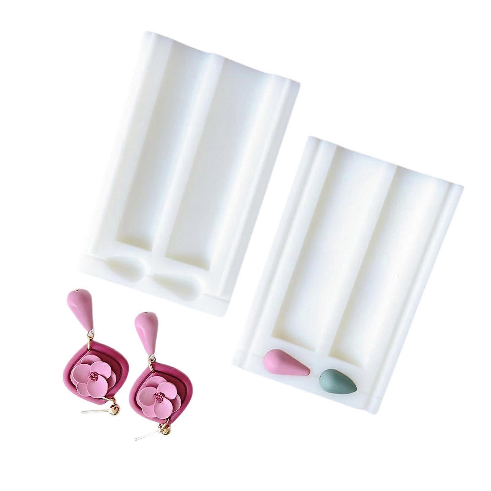 Tear Drop Polymer Clay Bead Maker Mould Set With Double Sizes and Drilling Guide Multicolor