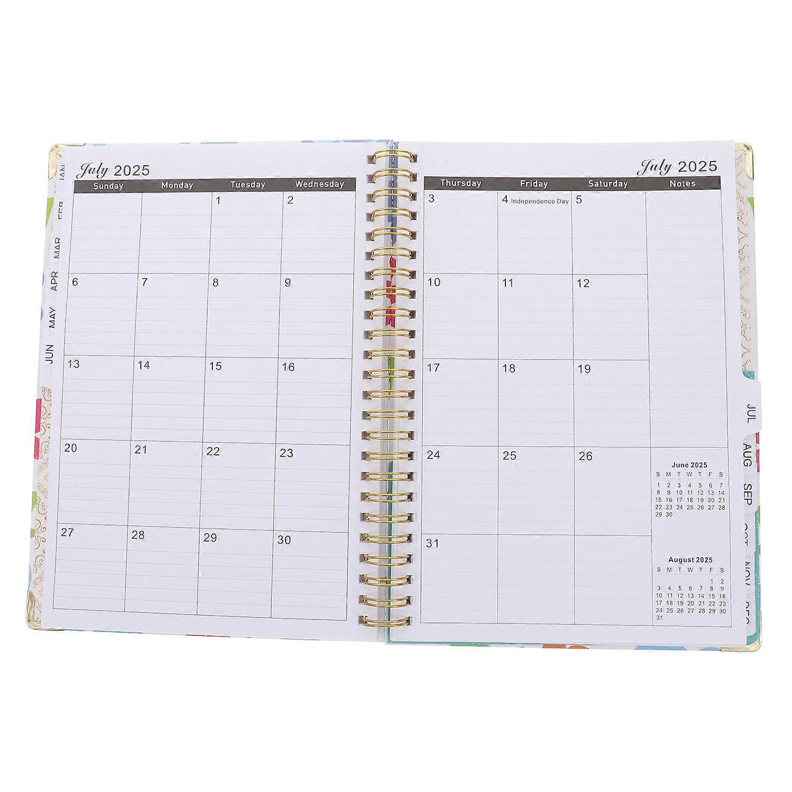 Calendar Planner 2025 Flower Pattern Planner for Writing with Tabs