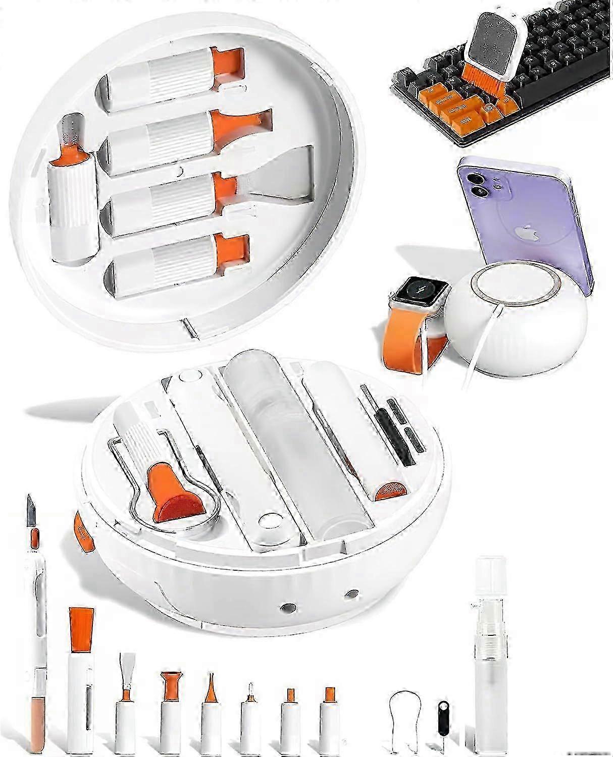 Keyboard Cleaner Kit, Electronics Cleaning Kit with Replaceable Brush, Charging Bracket, Portable 24 in 1 Multi-Tool Kit for Phones, Tablet, Comp