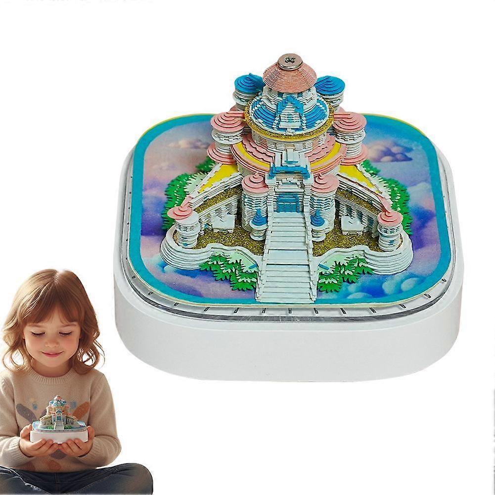 3D Calendar 2026,Timepiece Calendar 3D 2026,Panoramic Paper Carving Art Memo Pad