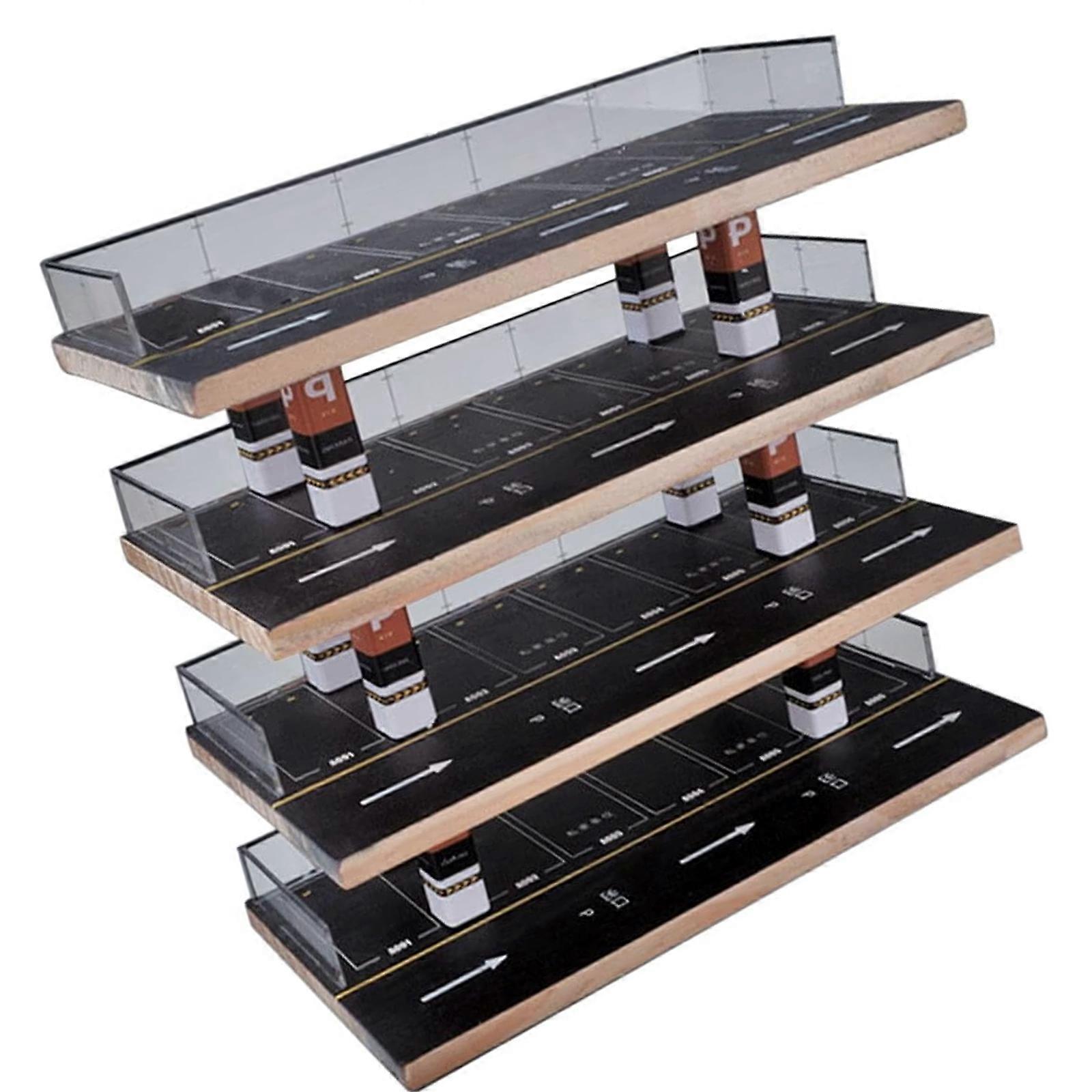 Miniature Car Collector's Wood Display Garage for 1/64 Scale Models Tabletop 4 Layer Wood Parking Ground Garage Multicolor
