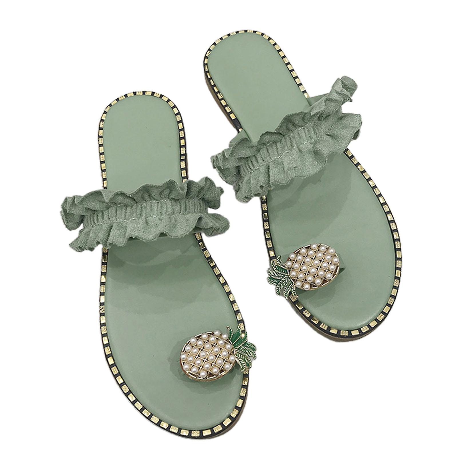 Dam Sommarsandaler Moderiktiga Ananasklämmor Flip-flops För Inomhus Utomhus