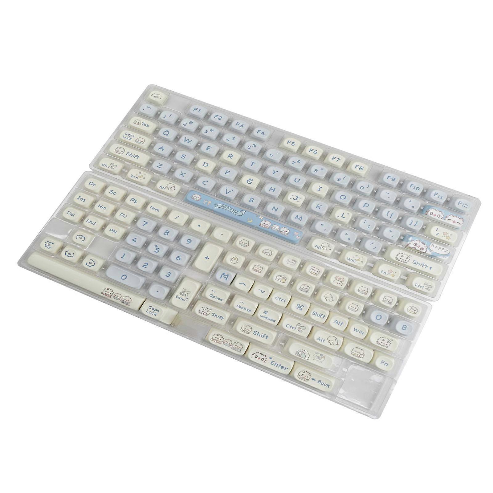 Customizable 144 PBT Keycaps with MOA Profile Keycaps for 61/87/96/98/104/108 Mechanical Keyboards Enthusiasts Hobbyists Multicolor