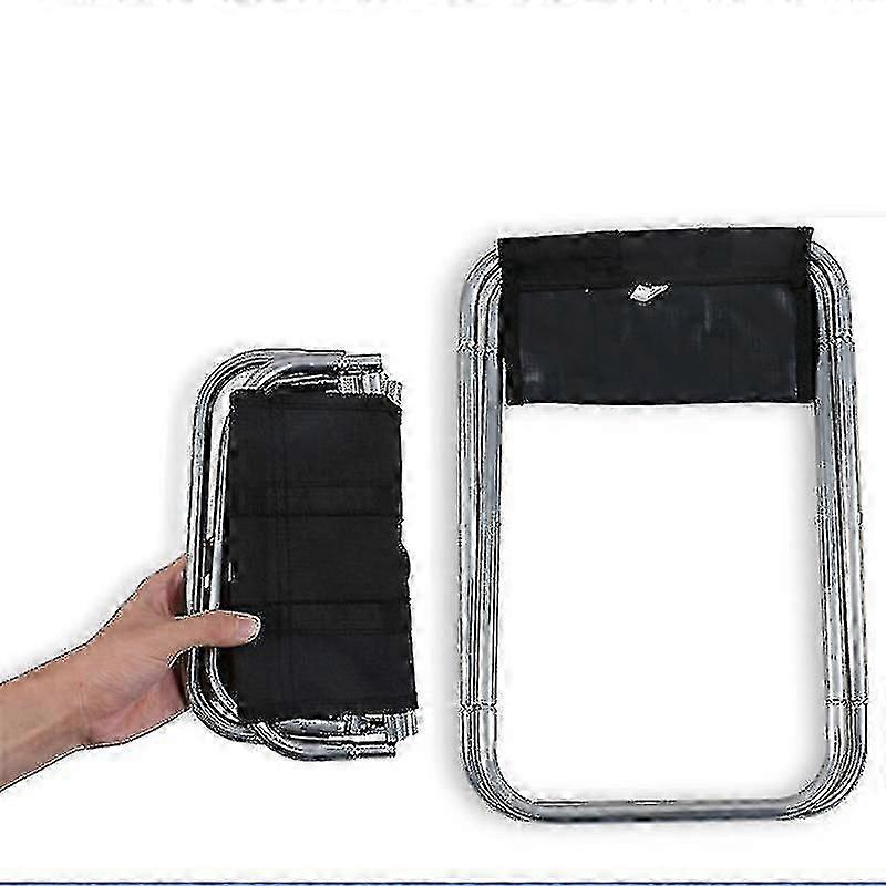 Pieghevole piccolo sgabello da campeggio Sedia da picnic portatile all'aperto del treno (argento)