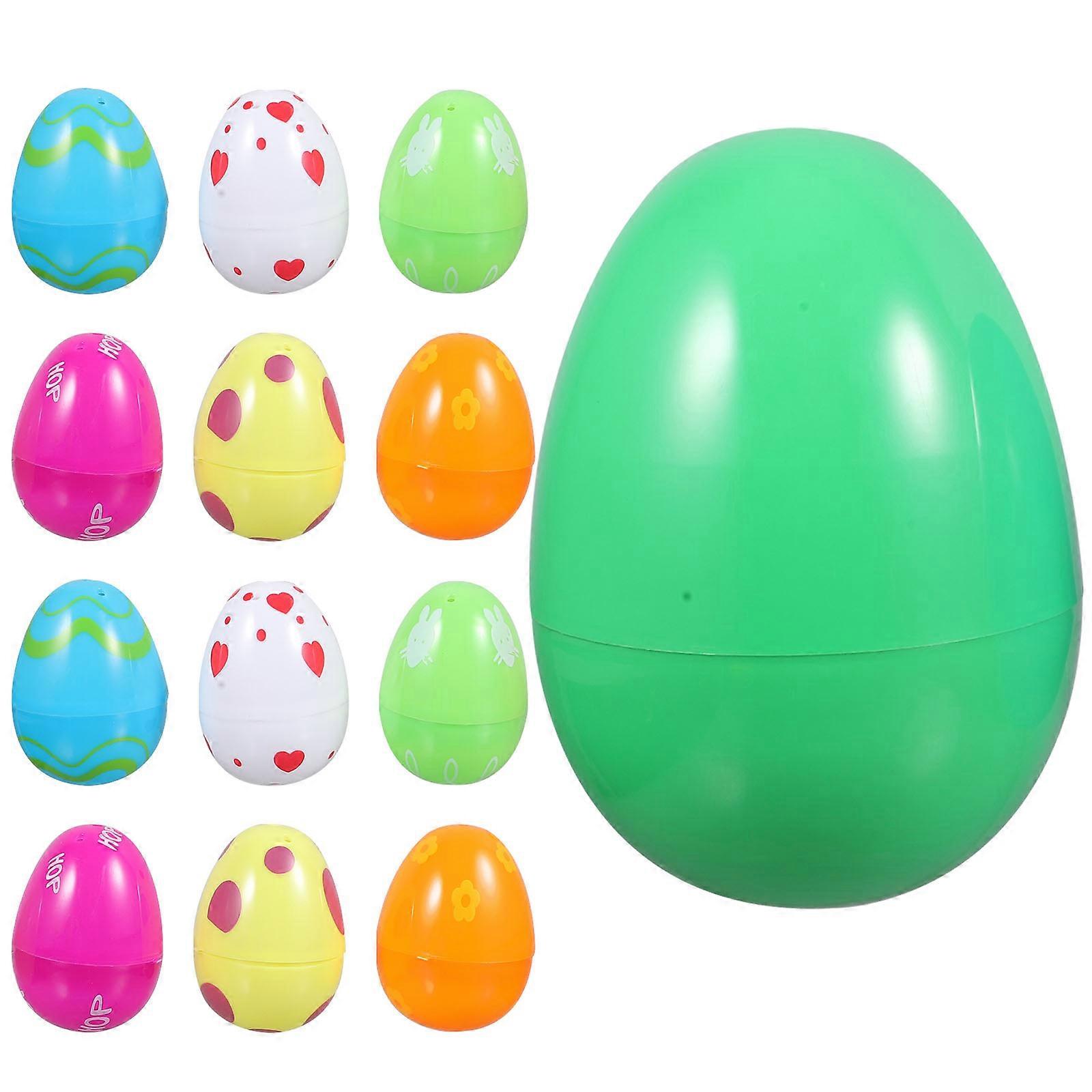 13pcs Plastic Easter Eggs Fillable Easter Eggs Easter Egg Shape Candy Boxes