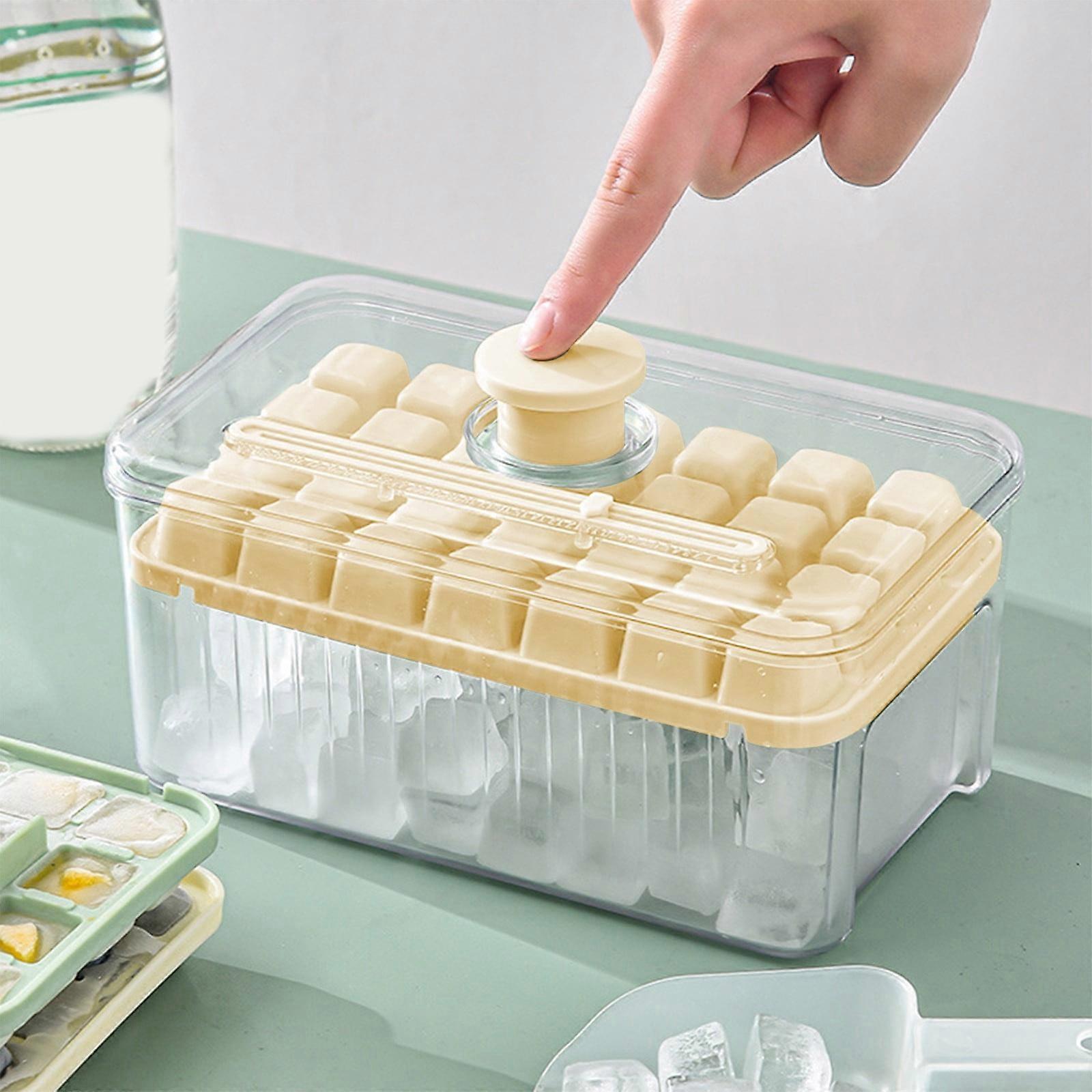 FloHua 28 Pcs Ice Trays Set with Lid & Bin, Square Ice Cube Molds with Scoop, Easy Release & Space-Saving, Mothers Day Gift (Clearance)