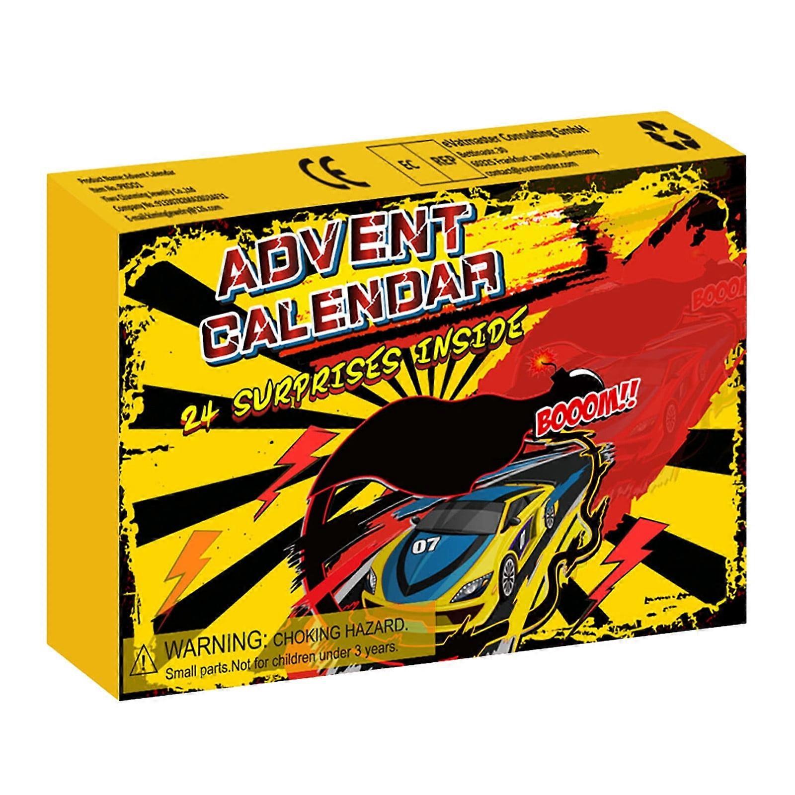 2024 Racing Christmas Advent Calendar 24 Days with 24 Small Toy Cars - Compatible with Minecraft Advent Calendar, Adult Cheese Surprise