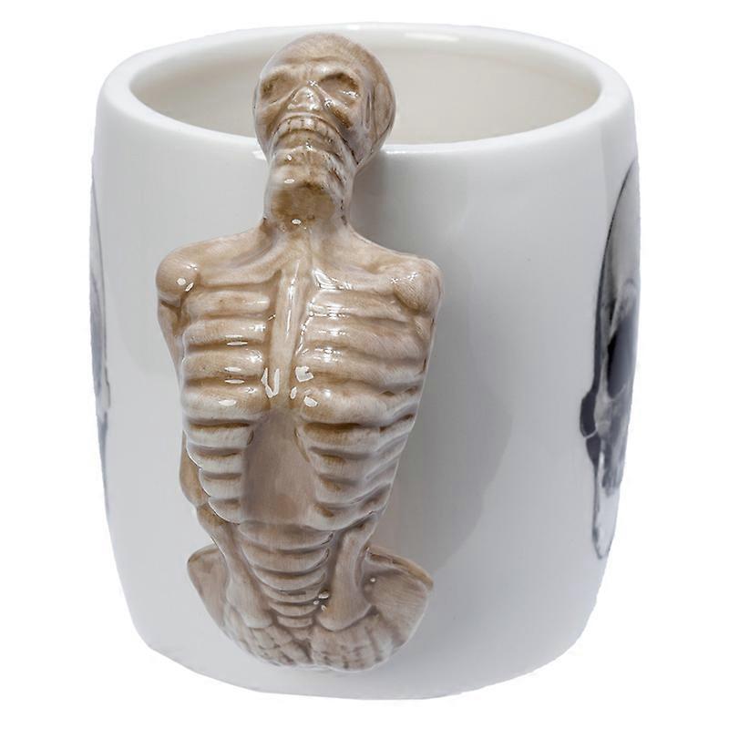 Shaped Handle Ceramic Mug - Skeleton 1 Pack