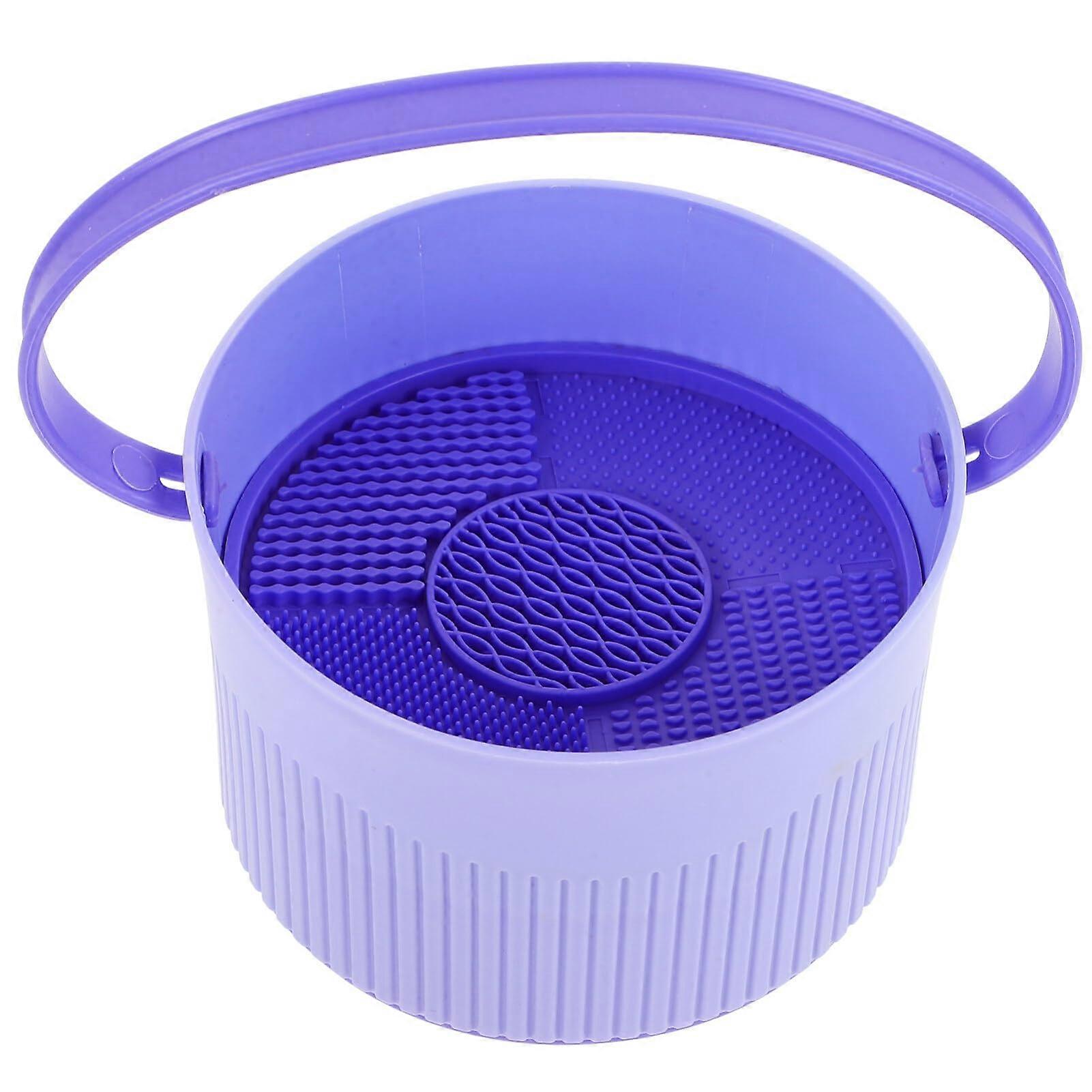 Makeup Brush Cleaner Bowl with Drying Rack and Organizer for Sponges and Brushes
