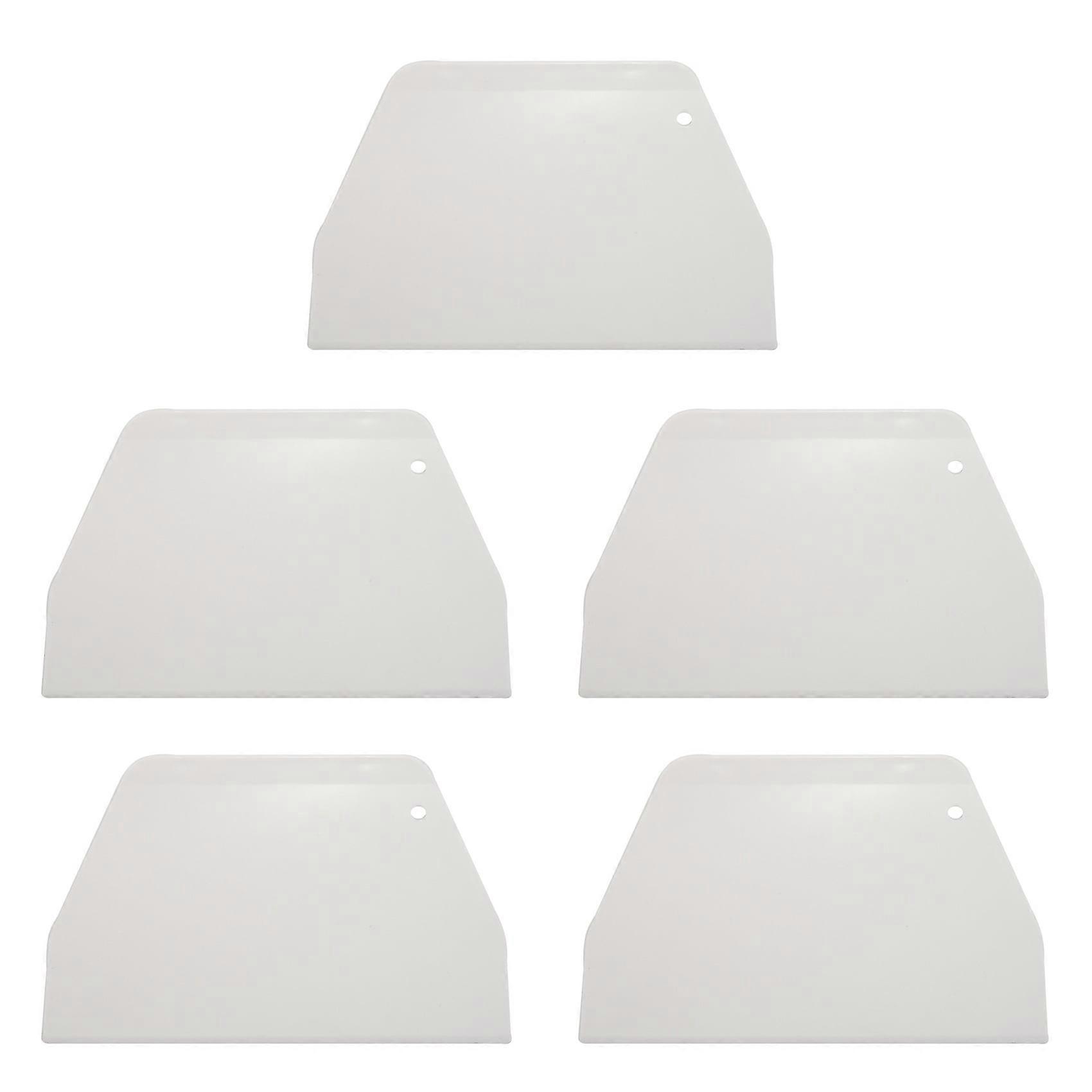 5pcs 19 cm x 12.5cm Flat White Plastic Cake Decorator Dough Pastry Scraper Tool