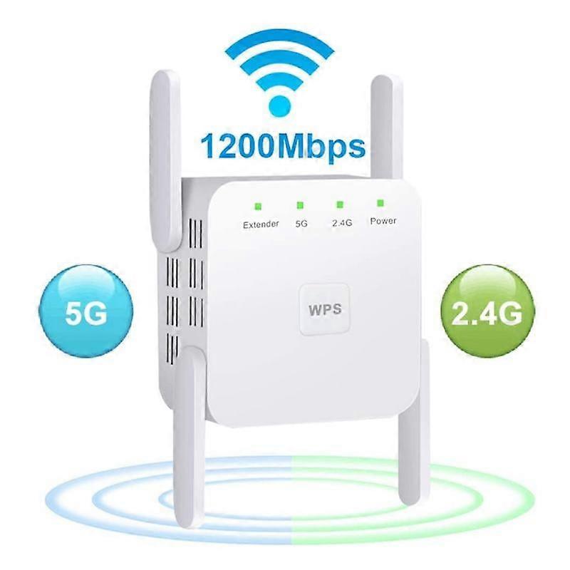 JANDEL 2.4G/5G Wireless WiFi Repeater Extender White