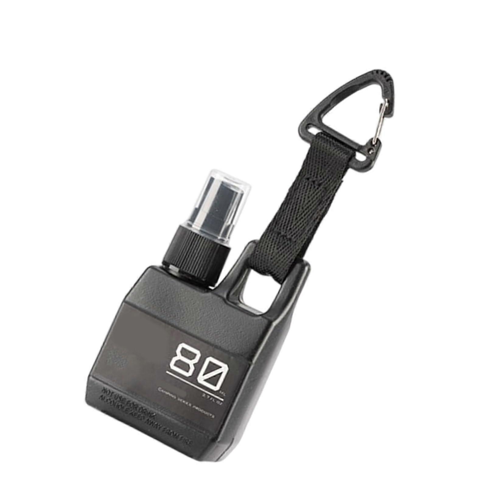 Refillable Spray Bottle with Hanging Strap for Travel Hydration and Outdoor Use Black