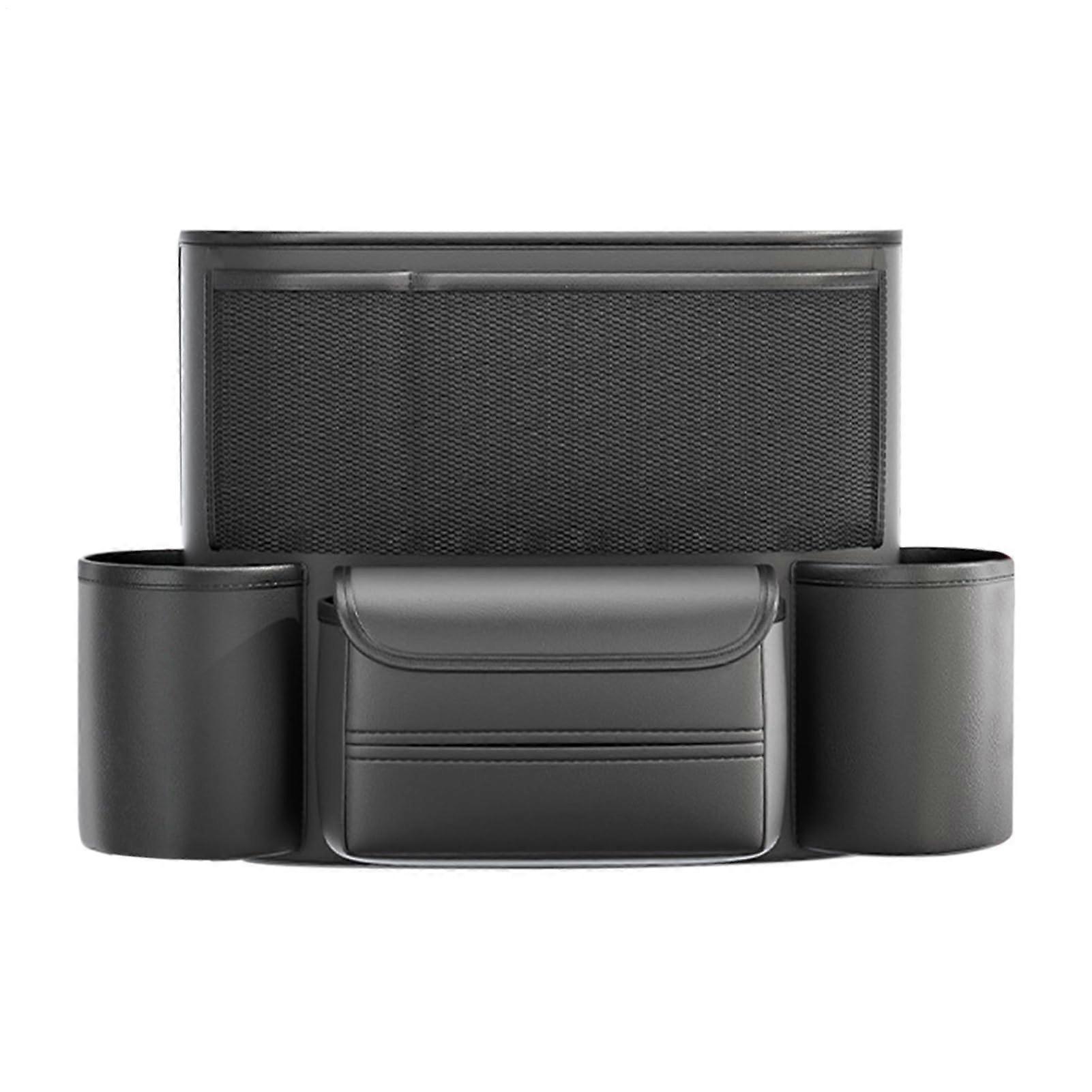 Car Seat Organizer Leather Storage Bag with Versatile Compartments for SUV Backseat and Front Seats
