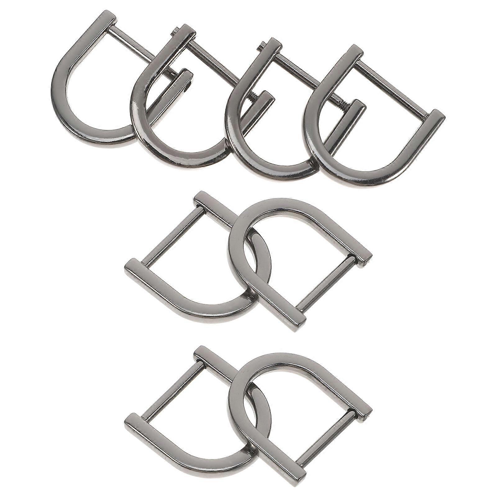 24Pcs Black D Rings for Bag Durable Removable Screw Buckles