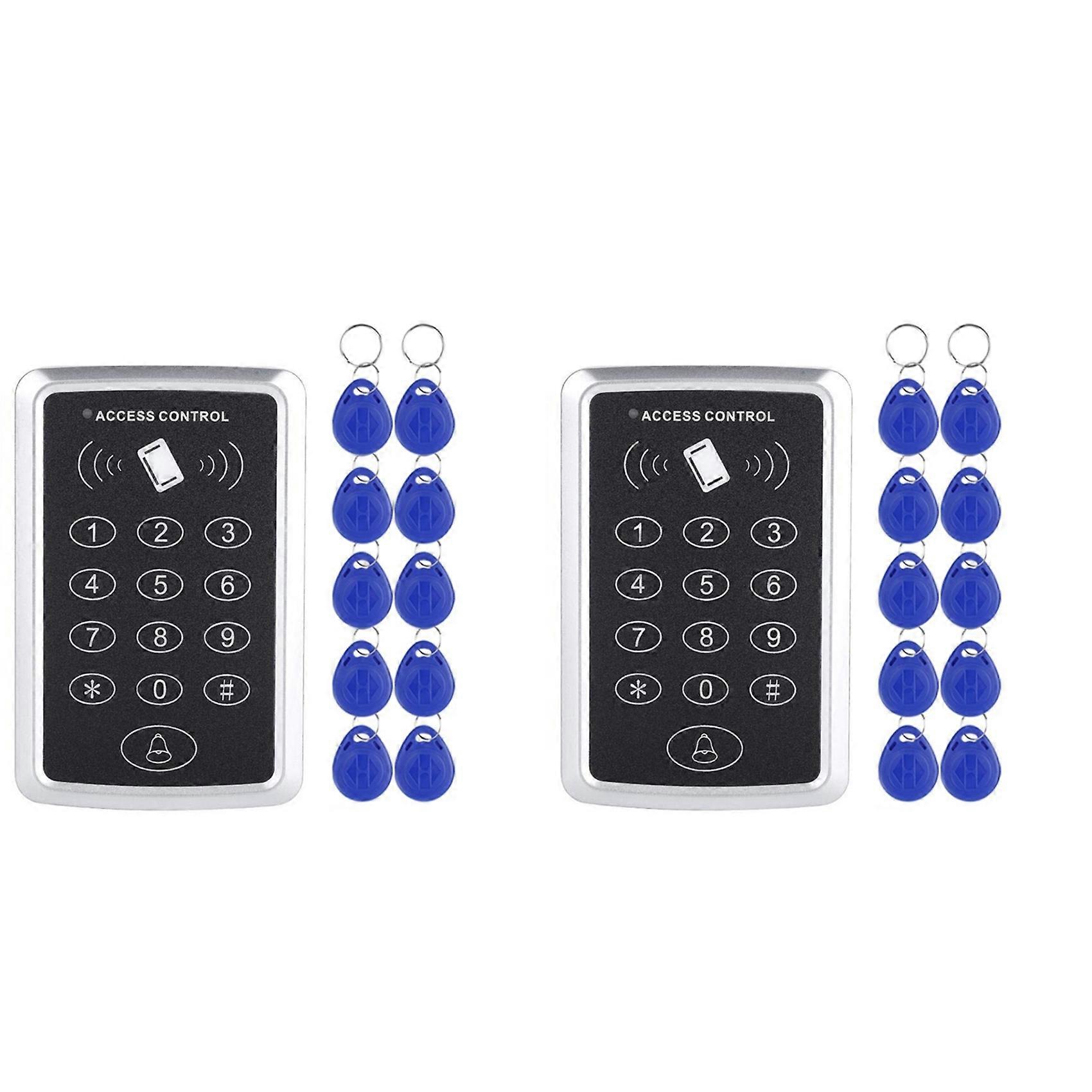 2X 125KHz RFID Access Control Keypad EM Card Reader Door Access Control System Door Lock Opener Keyboard System