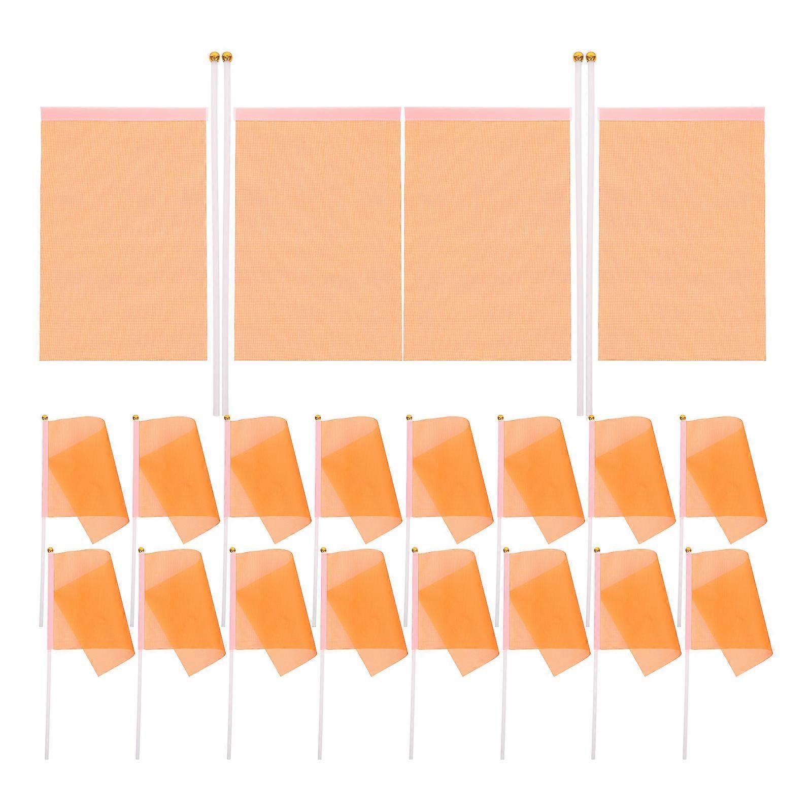 Small Flags on Stick Mini Flags for Festive Celebration 50Pcs Orange